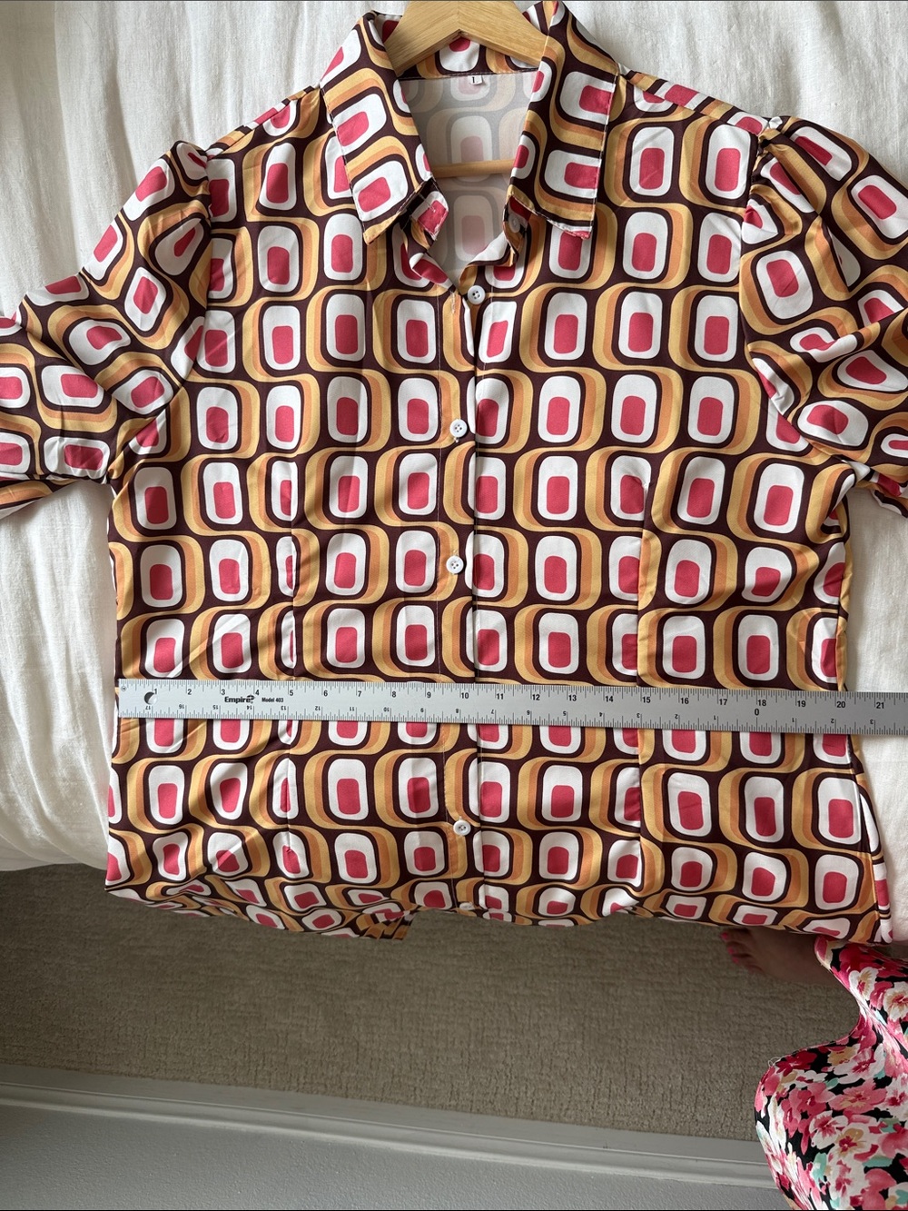 Retro Geometric 70's Mod Shirt Dress Lightweight NWOT Women's Size Large - Picture 7 of 9